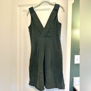 J. Crew mossy green silk dress
